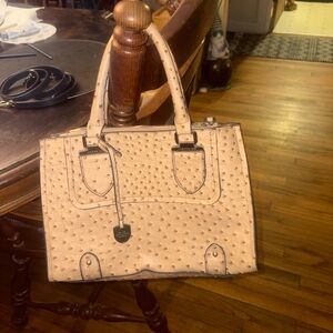 London Fog Tan Satchel with Classic Design